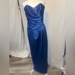 Dessy Collection Strapless Navy Formal Dress, w/ Strap Option